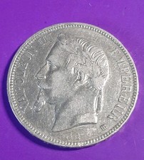 FRANCIA NAPOLEONE III 5 FRANCHI 1869 BB SPL ARGENTO SILVER Bel BB+ OFFERTA UNICA
