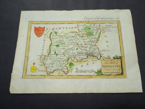Antique map middlesex by - map,