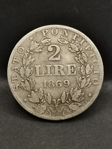 Lire argent 1869 roma - lire,