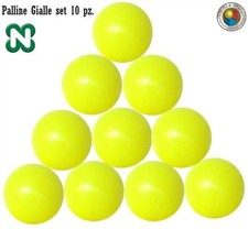 PALLINE PER CALCIO BALILLA STANDARD GIALLO FLUO SET 10 PEZZI (NO14498)