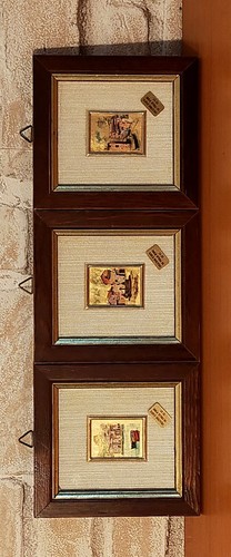 Quadretti vintage foglia - vintage, su