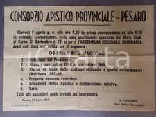 1949 PESARO CONSORZIO APISTICO Convocazione Assemblea Generale *Manifestino