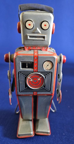 Robot wind vintage line - robot, up