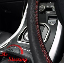 COPRIVOLANTE IN PELLE PER LAND ROVER FREELANDER 2 06+ CUCITURE ROSSO SCURO