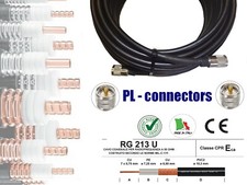 CAVO COASSIALE RG213U MIL C17 CABLATO CONNETTORI TIPO PL259 OTTIMO SU HF VHF