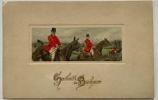 Stampa/Biglietto Auguri -  Scena Di Caccia A Colori - Vintage