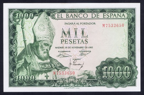 1000 pesetas 1965 san - san, isidoro