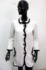 Moschino Donna Cappotto Taglia S Giacca Giubbino Coat Jacket Invernale Bianco