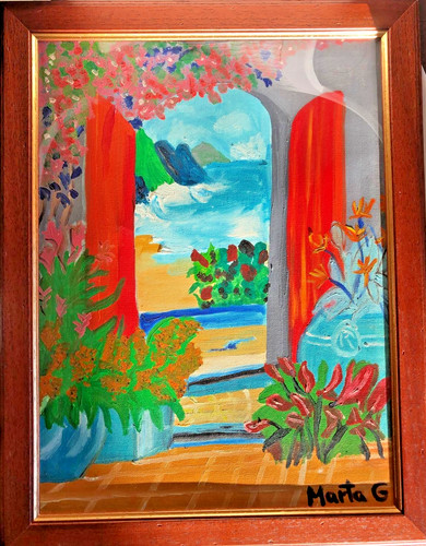 Quadro arte naif - naif, paesaggi