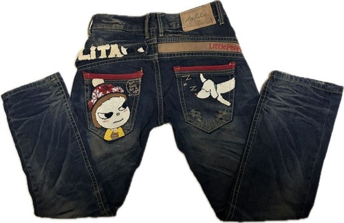 Pantaloni denim effetto