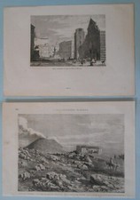 Sicilia, Catania, Etna, Messina, Taormina, tredici stampe originali ‘800