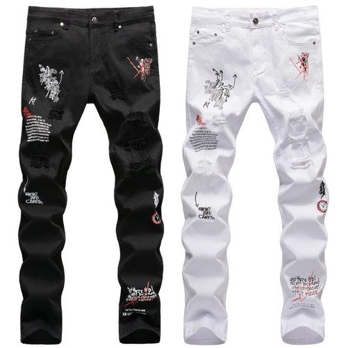 Jeans pantalone uomo bianco