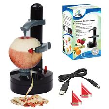 Pelapatate Elettrico Automatico - Rotanti Pela per Potato, Mela, Frutta (Nero)