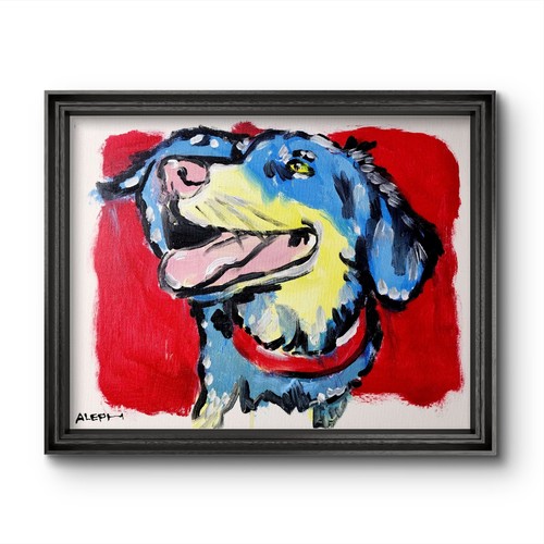 Aleph original art dog 14x11 - original,