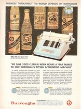 BURROUGHS Machine Accounting Pubblicità 1 pagina originale 1962 JAMAICA