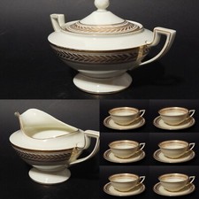 ANTICO SERVIZIO TE' PORCELLANA MODELLO IMPERO KONIGL.1794 ROYAL TETTAU