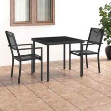 VidaXL Set da Pranzo da Giardino 3 pz in Acciaio