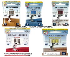 AGHI PER MACCHINA CUCIRE-TESTA PIATTA-ASSORTIM:JERSEY-STRETCH-JEANS-PELLE-RICAMO