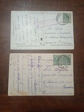 2 cartoline militari viaggiate fronte Tavagnasco Canavese 1917 4º Alpini Ivrea