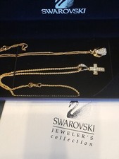 Collana swarovski oro con crocifisso + collana swarovski pera, fuori produzione
