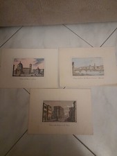 SERIE 3 STAMPE-VEDUTE DI FIRENZE-BOTTEGA ARTIGIANA FIORENZA-SEGNI DEL TEMPO