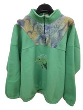 Kaos cortina giacca felpa vintage pile giubbotto jacket  pullover tg L verde 80S