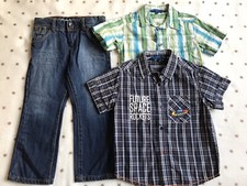 Lotto Stock 3 Pz 2 Camicie A Quadri OVS + 1 Jeans Okaidi Bambino 2-3 Anni