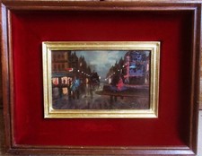 DOMENICO SELOSKI (1924-1981) - NOTTURNO A PARIGI - VECCHIO QUADRO DIPINTO OLIO