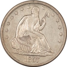 1857 SEATED LIBERTY HALF