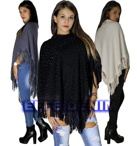 Poncho donna maglione mantella - donna,