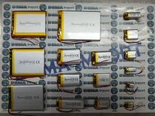 Batterie a litio 3.7 V ricaricabili basso drenaggio varie mAh device cuffie gps