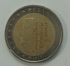 MONETA 2 EURO RARA DEL 2000 OLANDESE BEATRIX KONINGIN DER NEDERLANDEN