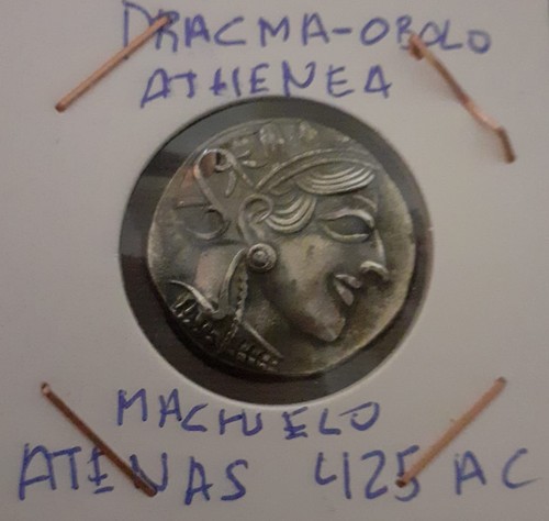 Dracma athenea reverso - dracma., athenea.