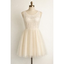 Abito tulle pizzo panna ultra