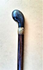 BASTONE IN LEGNO - IMPUGNATURA E FASCETTA IN CORNO - PUNTALE IN CORNO - cm 97