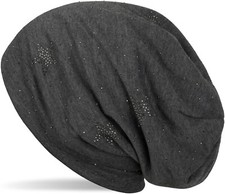 Cuffia beanie con strass e