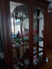 vetrina soggiorno in noce massello 