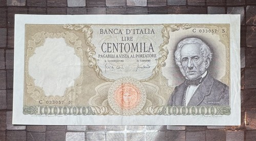 100000 lire manzoni decreto - lire,