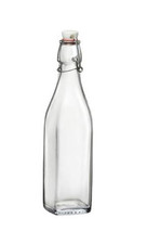 Bottiglia Swing quadra in vetro con tappo meccanico da 1 litro Bormioli Rocco