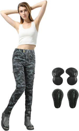 Pantaloni moto donna con - da,