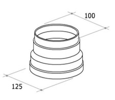 TUBO CAPPA ASPIRANTE CUCINA RIDUZIONE 125 / 100 MM