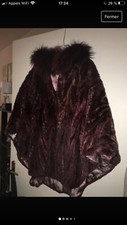 poncho vintage en vison