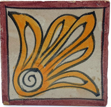 Piastrella antica dipinta a