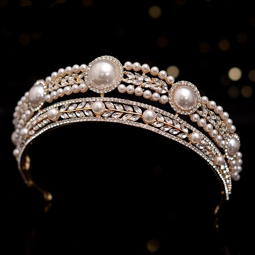 Corona diadema perle - , cristallo