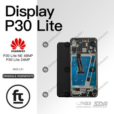 HUAWEI DISPLAY P30 LITE NE 48MP MAR LX1 ORIGINALE RIGENERATO FRAME NERO TOUCH