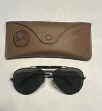Occhiali da sole Ray Ban Bausch & Lomb Outdoorsman vintage W0228 montatura nera cromata