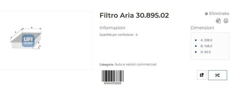 Filtro aria daihatsu - aria,