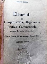 libro del 1962 ELEMENTI di COMPUSTERIA, RAGIONERIA PRATICA COMMERCIALE