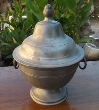 Piccola Zuppiera centrotavola in peltro lavorato epoca '800