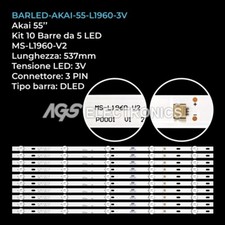 KIT 10 BARRE STRIP 5 LED 3V TV